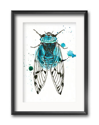 Cykada niebieska 21x30cm, A4, JUST ILUST Justyna Małczak