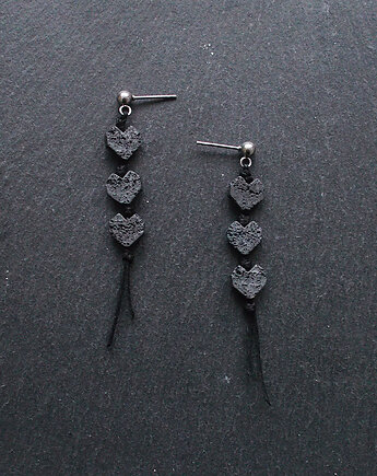 Kolczyki serduszka Lawa, galeria nuit