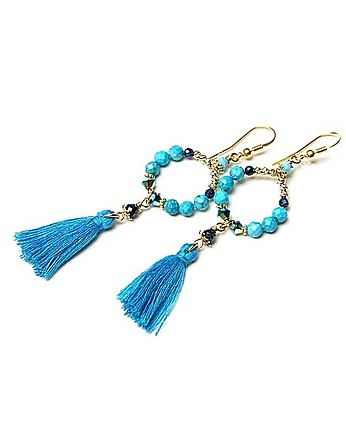 Kolczyki Wianki boho  /blue lagoon/, Katia i krokodyl