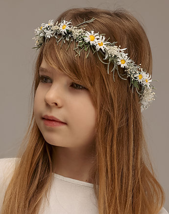 Polny wianek na głowę - rumianki n.30735, Lola White