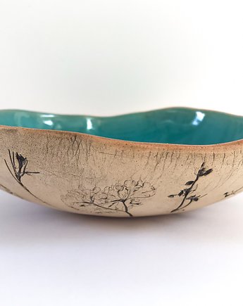 Artystyczna miska z polnymi roślinami, Ceramika Ana