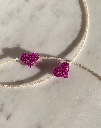 Naszyjnik - cuore fucsia, LIMONI E FIORI
