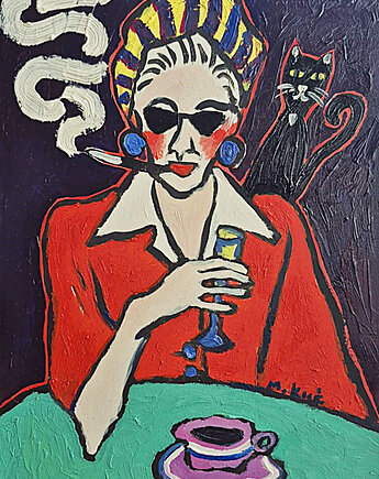 Obraz  fowizm diva ostatni łyk przed końcem świata, alice oil on canvas