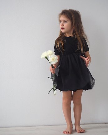 Sukienka dziecięca wizytowa mała czarna, SlowVillage