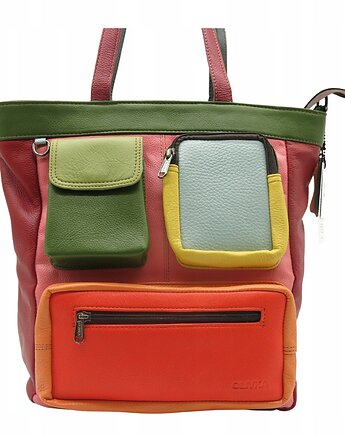 Torebka damska, duża, pojemna, kieszenie, mieści A4, skórzana, OLIVKA, Olivka Warsaw