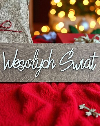 Tabliczka Wesołych Świąt Ozdoba Rekwizyt do Zdjęć, STREET WOOD