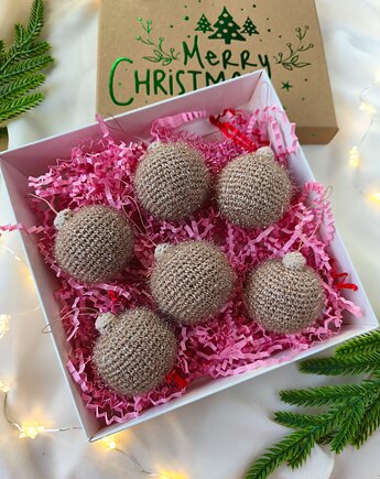 Bombki na choinkę, Ozdoby świąteczne, Zestaw bombek choinkowych, EcoToysByNastya