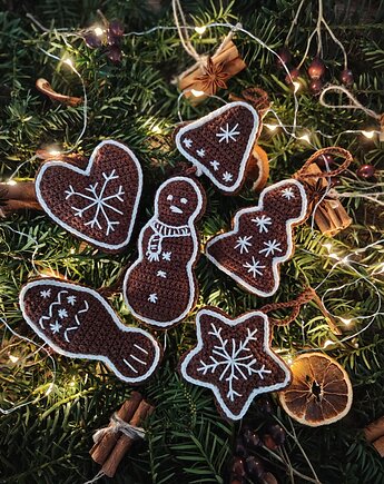 Świąteczne pierniczki - komplet ozdób choinkowych, wernika