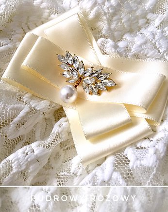 Brosza  Wedding Collection z Perłami, Pudrowy Różowy