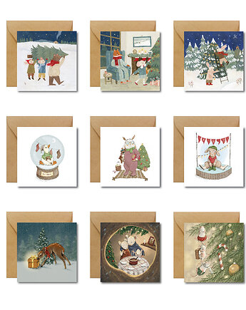 Zestaw 9 kartek świątecznych Hi Little, HI LITTLE
