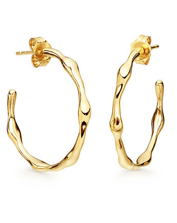 Złote kolczyki kołą "Bamboo" - srebro 925 pozłacane, Coccola JEWELLERY