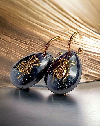 UNIKATOWE  kolczyki z żywicy : kolekcja INSECTS :, kaktusia