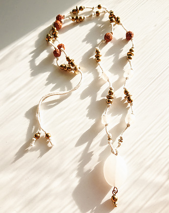 RISHIKESH naszyjnik z kwarcem i rudrakszą, NOMAD ACCESSORIES