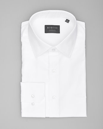 koszula męska bawełniana 00206 dł. rękaw classic fit biały 176/182 39, BORGIO