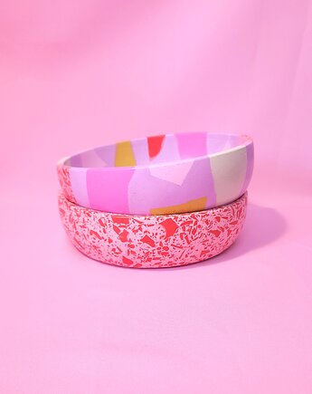 Fioletowa miska terrazzo do kuchni na owoce lub dekoracyjna, Crazzyco