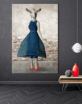 OBRAZ NA PŁÓTNIE - Pani Koza- 80x120cm, NOWdeco