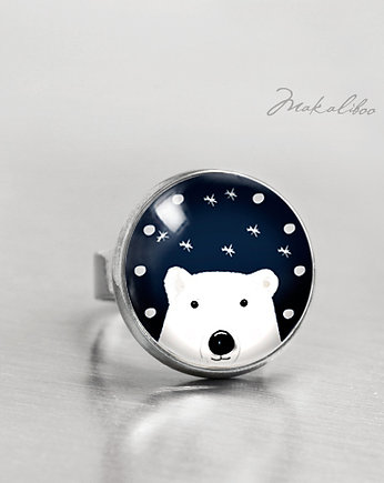 Miś Polarny - simple ring, Makaliboo