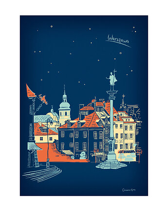 Plakat A4 Warszawa Plac Zamkowy, Gliniana Kura