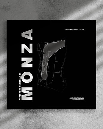 Plakat Tory wyścigowe - Monza - 50x50 cm, Peszkowski Graphic