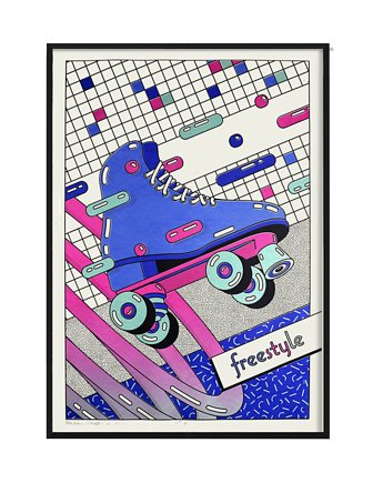 Plakat Freestyle Rollerskate turkus, Pracownia Witryna