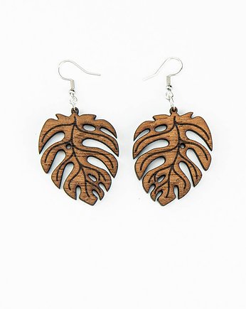 Drewniane kolczyki MONSTERA Merbau, bewood