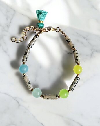 Bransoletka : summer JASPER collection : jaspis i jadeit, kaktusia