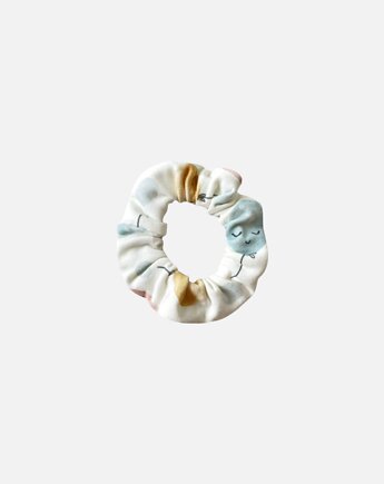 Scrunchie gumka frotka wąska - balony pastelowe, Zdunetti