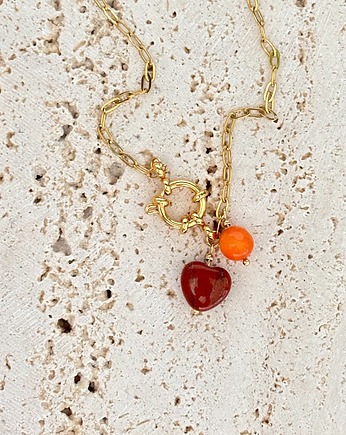 Naszyjnik łańcuszek Serce Jaspis, Chmolowska Jewellery