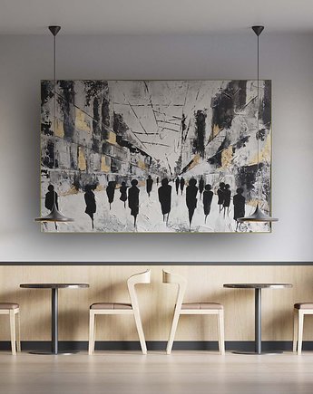 ABSTRAKCJA People, Wielkoformatowy obraz na płótnie Ręcznie malowany, Diana Abstract Art