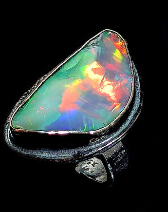 Pierścionek rainbow colors- opal