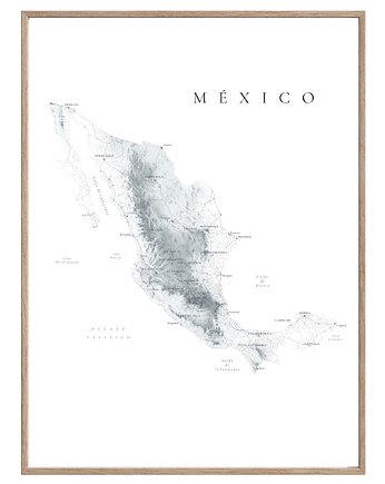 Meksyk / plakat mapa, OKAZJE - Prezent na 50 urodziny