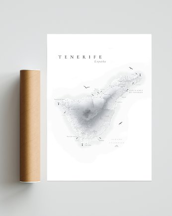 Hiszpania  Teneryfa/ mapa plakat, OKAZJE - Prezent na 50 urodziny