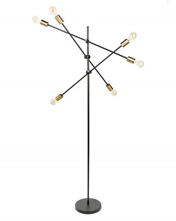 Lampa stojąca czarna złota loftowa 163cm, Home Design