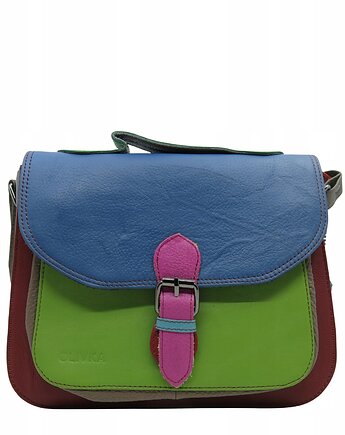 Torebka do ręki na ramię skórzana damska oryginalna kolorowa OLIVKA, Olivka Warsaw
