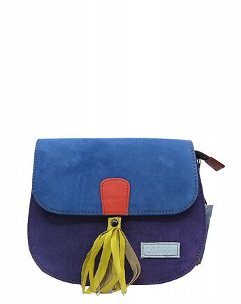 Torebka listonoszka zamszowa damska regulowany pasek kolorowa OLIVKA, Olivka Warsaw