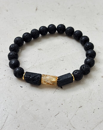 Bransoletka męska Cytryn i Turmalin, Chmolowska Jewellery