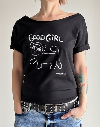 Good Girl Black White Czarny oversize, ONE MUG A DAY