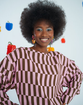 Bluzka Vibrant Stripes róż/brąz, Bucle