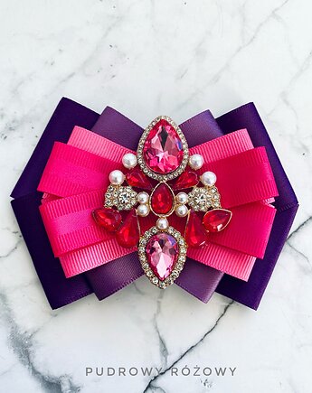 Brosza z kryształami w kolorze różowym New, Pudrowy Różowy