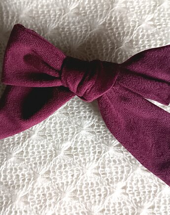 Kokarda do włosów Liza welurowa welwet burgund bordo, Milavia Studio