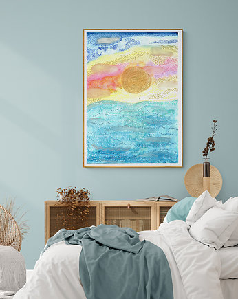 O zachodzie Słońca, malowany obraz, plakat, AAS Art Studio