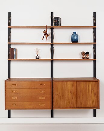 Regał systemowy dębowy PS System, lata 60, Randers M, Przetwory design