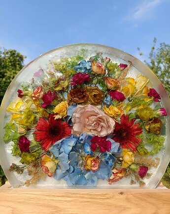 Konserwacja bukietów ślubnych - koło, Majuto Resin Art