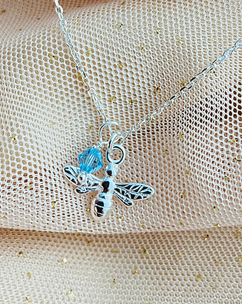 Naszyjnik z  pszczółką, biżuteria pszczoła, srebro 925, Anemon Atelier