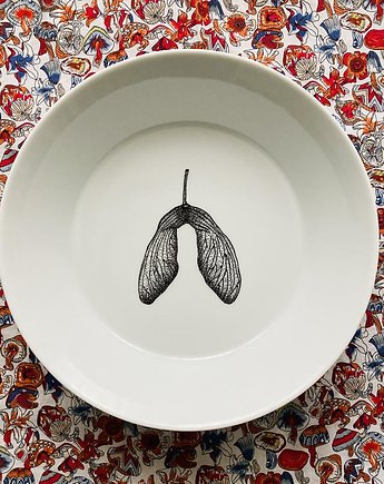 Talerz głęboki obiadowy ręcznie malowany Nasiono klonu 20,5cm, Rzecz Pospolita Sztuka Użytkowa