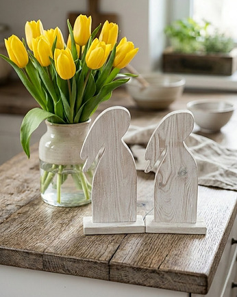 Zestaw Wielkanocny Zając Drewniane Ozdoby w Stylu Skandynawskim, Panda Design