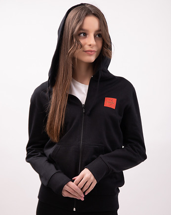 Bluza czarna rozpinana bawełna organiczna GOTS, tree rebel