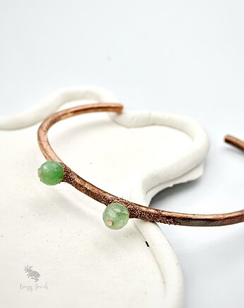 Minimalistyczna Bransoletka Miedziana z Jadeitem,  Buggy Jewels