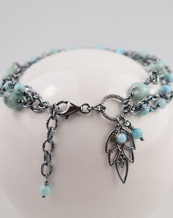 Larimar w srebrze - bransoletka, Sunflower Kornelia Kubinowska