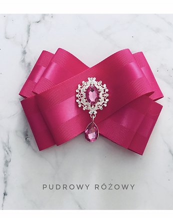 Brosza Fuksja z kryształkiem New, Pudrowy Różowy